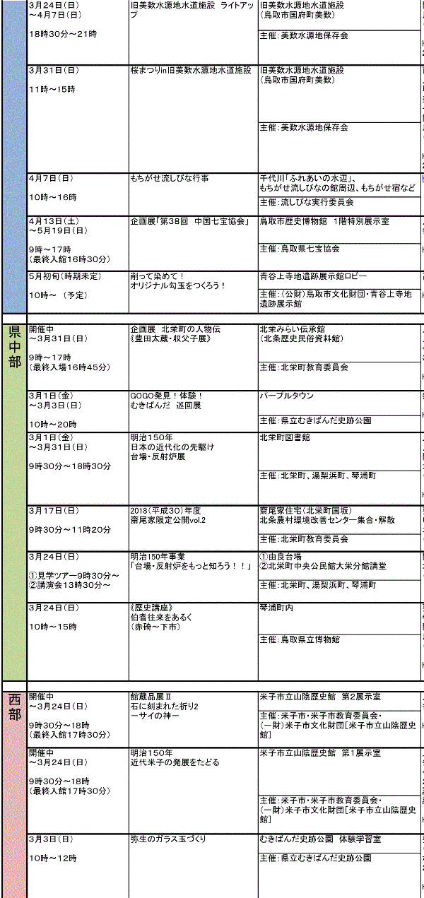 文化イベントスケジュール2枚目